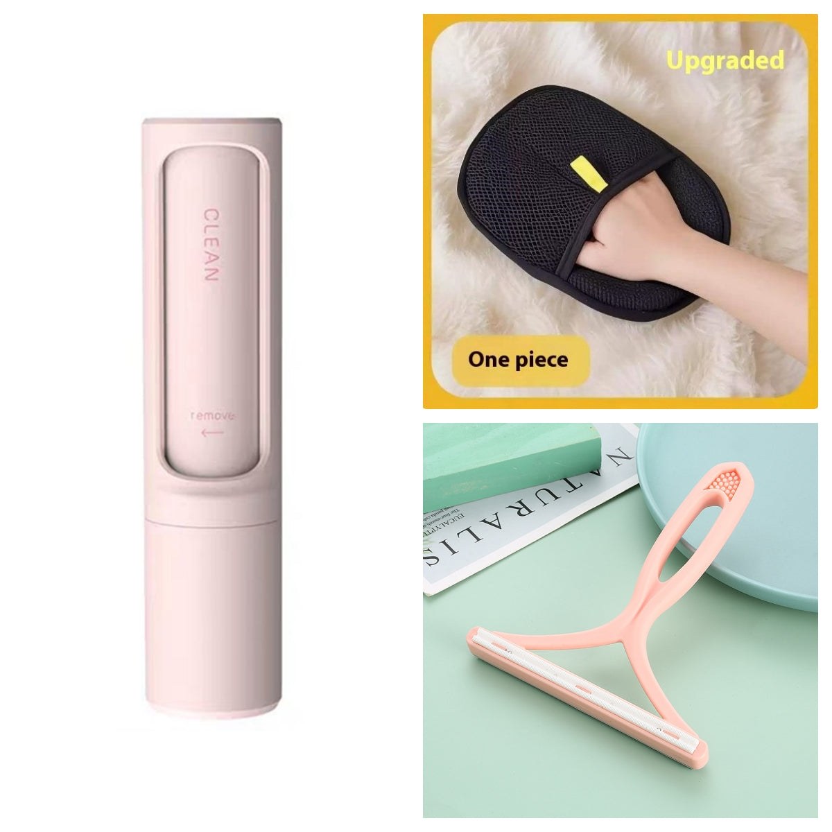 2-in-1 Reusable Pet Hair Remover Brush – Self-Cleaning Lint Roller
