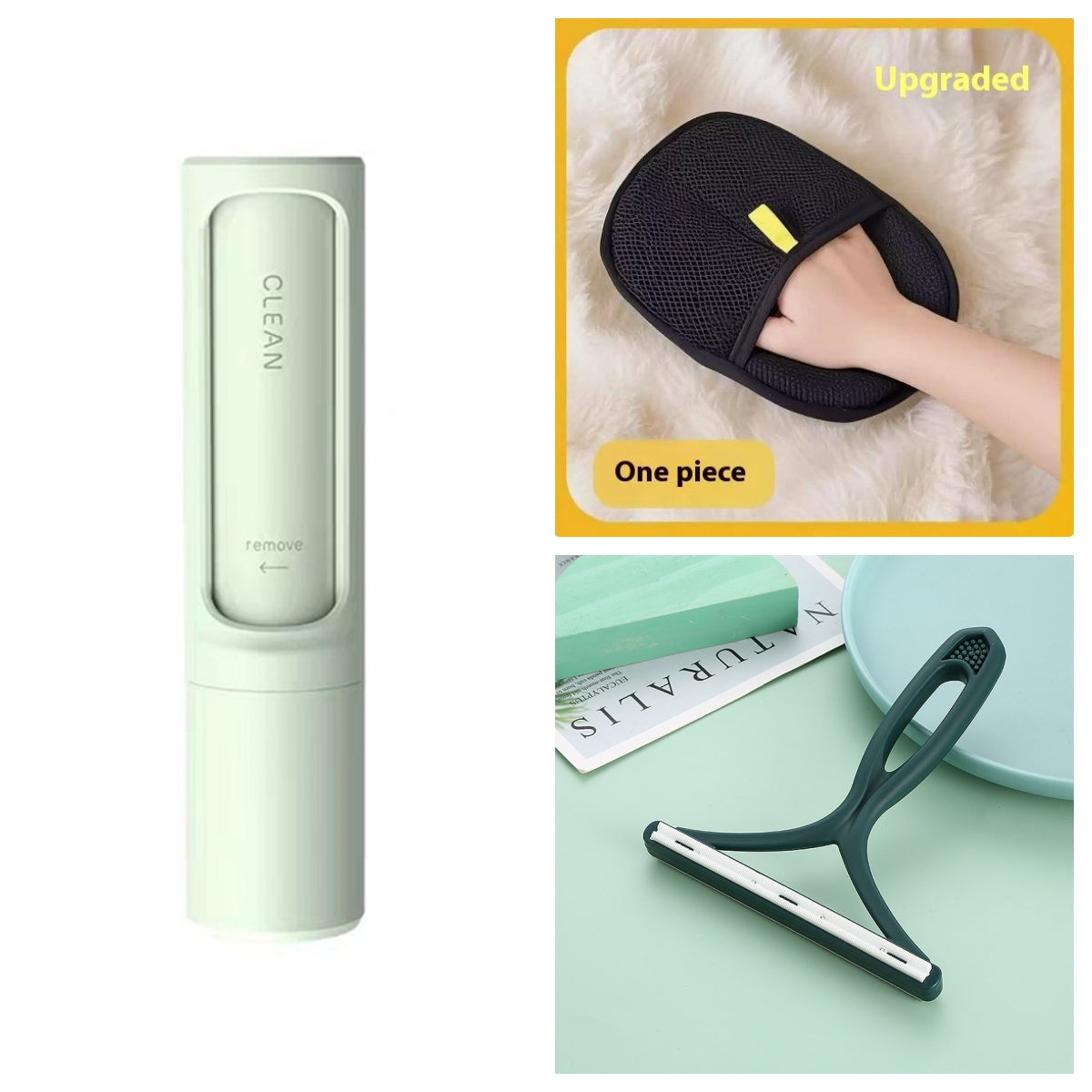 2-in-1 Reusable Pet Hair Remover Brush – Self-Cleaning Lint Roller
