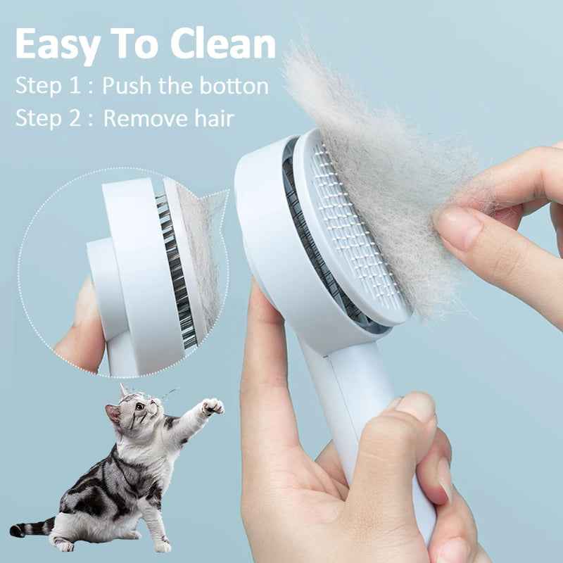 Self-Cleaning Pet Comb: Effortless Grooming & Pampering for Your Furry Friends - Docatshop