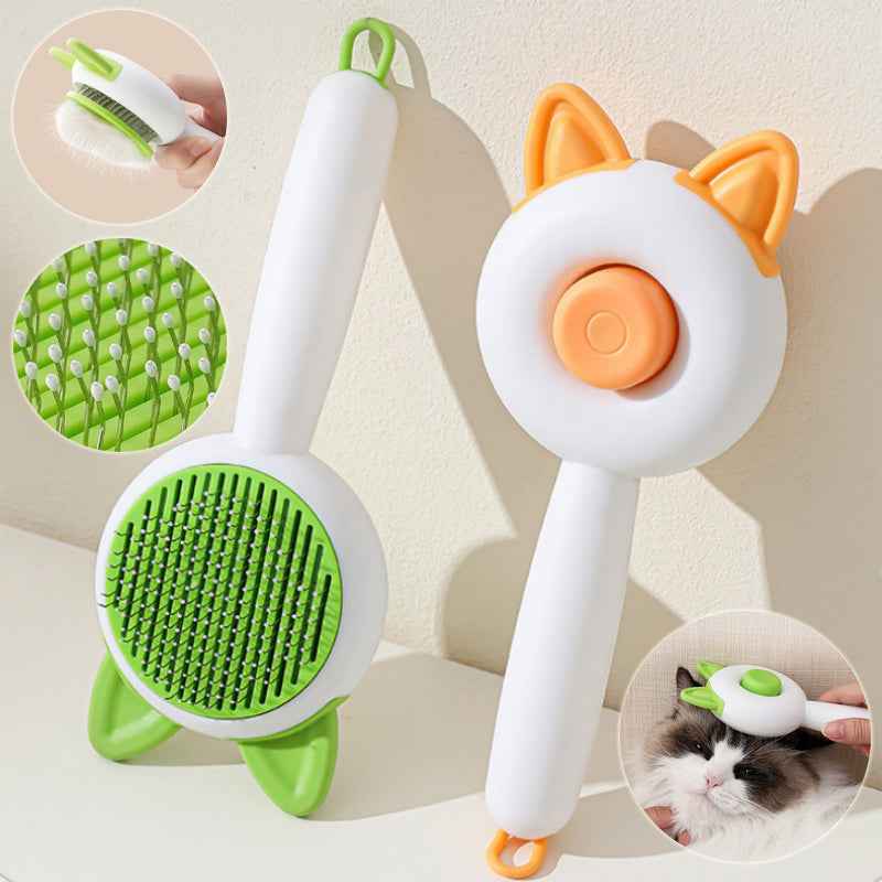 Self-Cleaning Pet Grooming Brush – One-Click Hair Remover & Dematting Comb for Dogs & Cats - Docatshop
